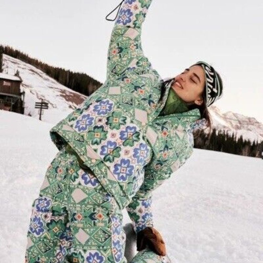 Free People Movement Bunny Slope Printed Puffer Jacket in Multi Size S orig $328